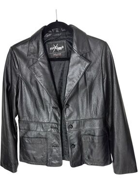 Wilsons Leather jacket Button-Front Blazer Wilsons Maxima